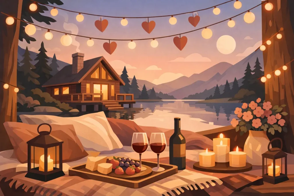 Decoración romántica para cabaña con encanto
