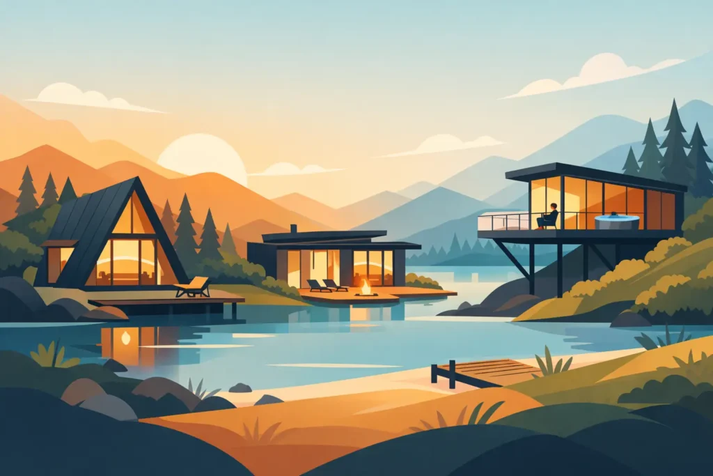 Cabañas con diseño moderno para escaparte