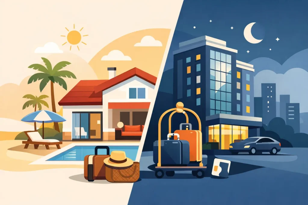 Casa completa vs hotel: ¿qué te conviene?